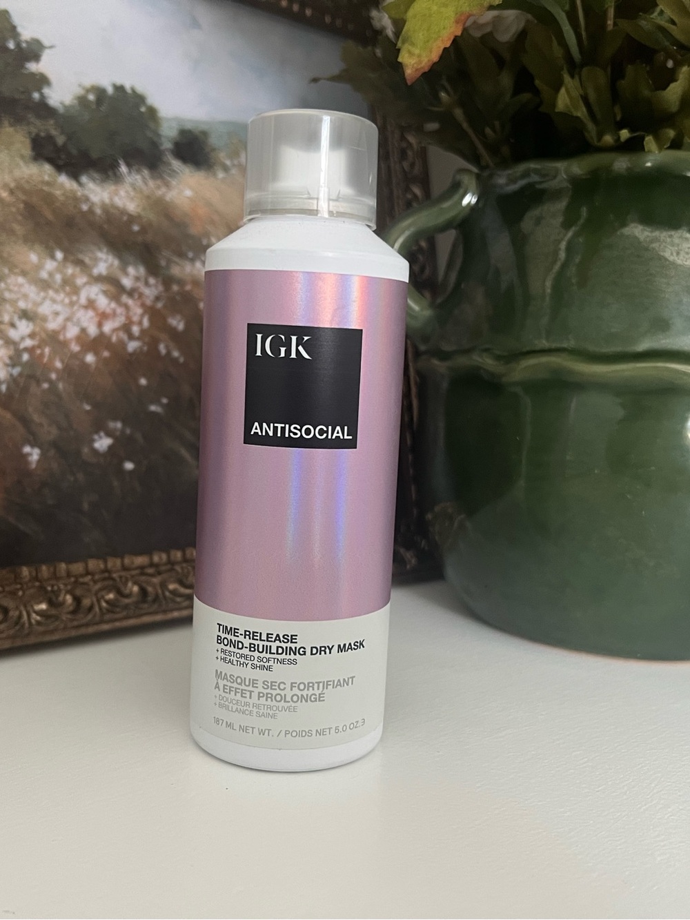 GK Antisocial Dry Bond-Building Mask — Iridescent Pink Bottle